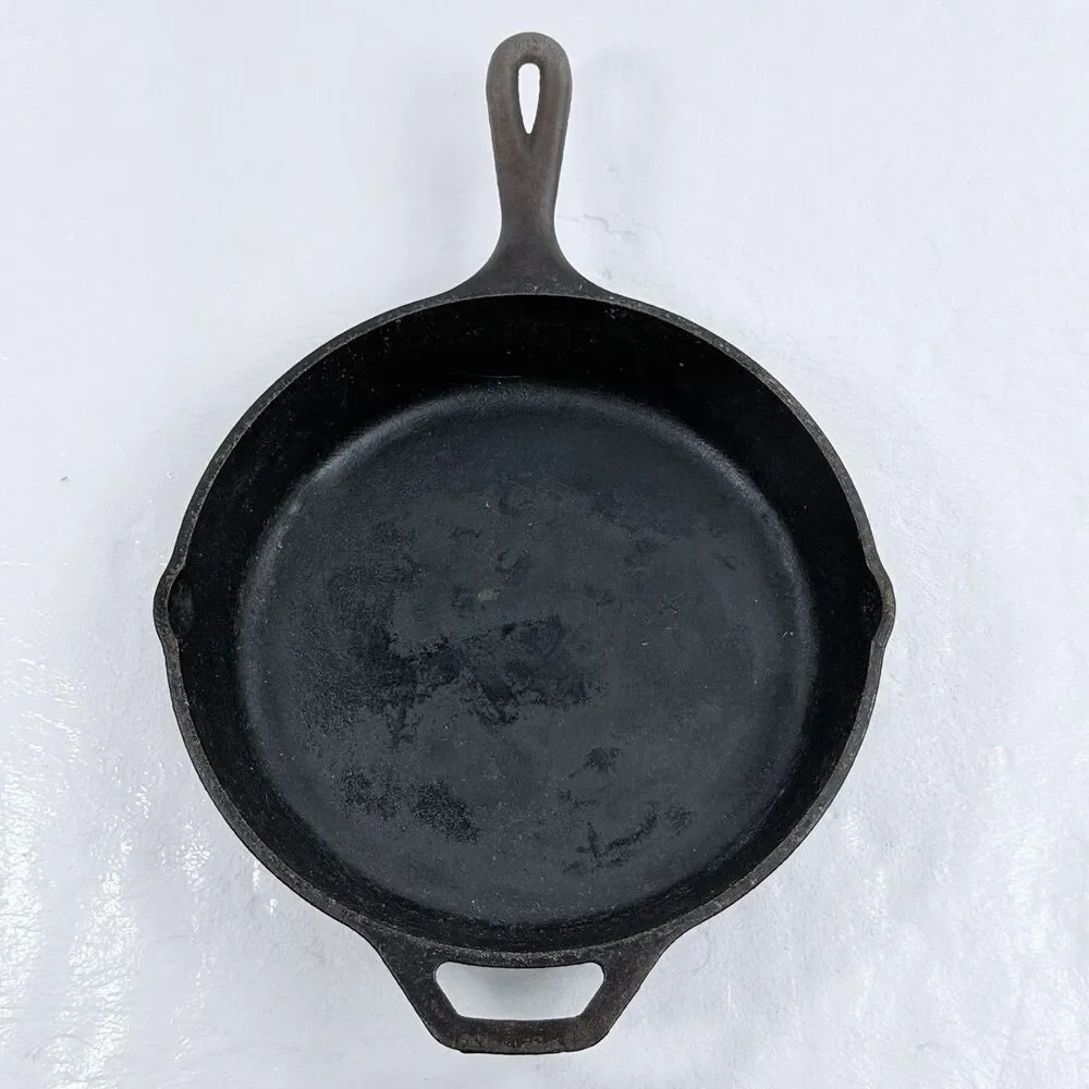Vintage Lodge Cast Iron Skillet 8SK Heat Ring Double Handle 10